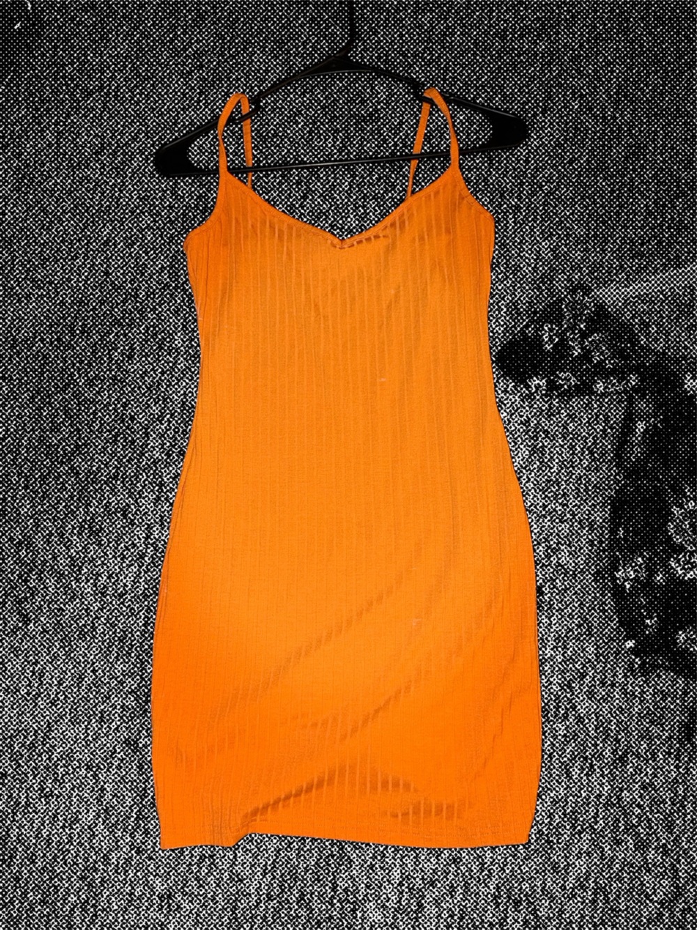 Orange Ribbed Sleeveless Women’s dress